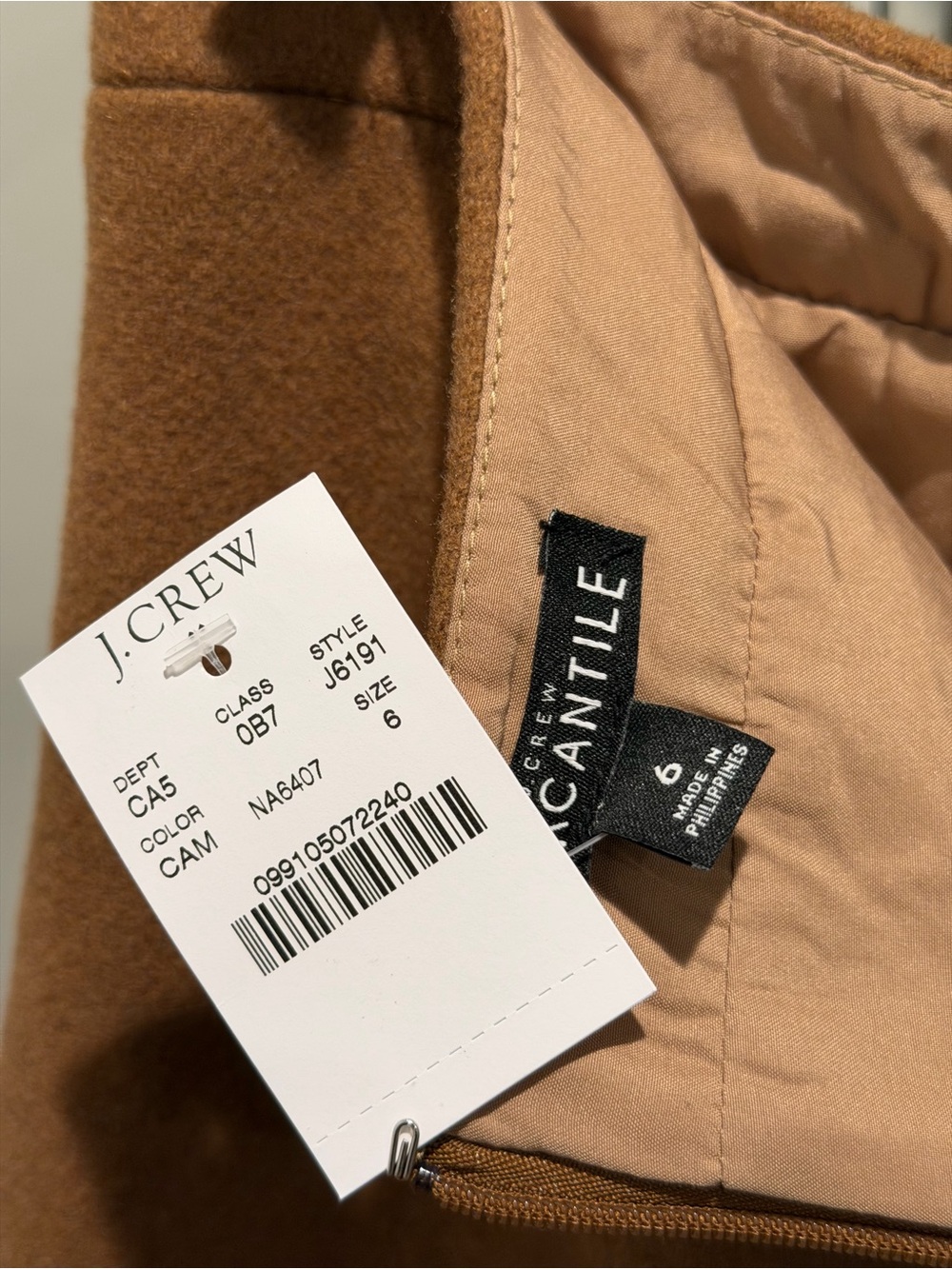 J. Crew Tan/ Camel Ruffle Mini Skirt - Picture 5 of 5